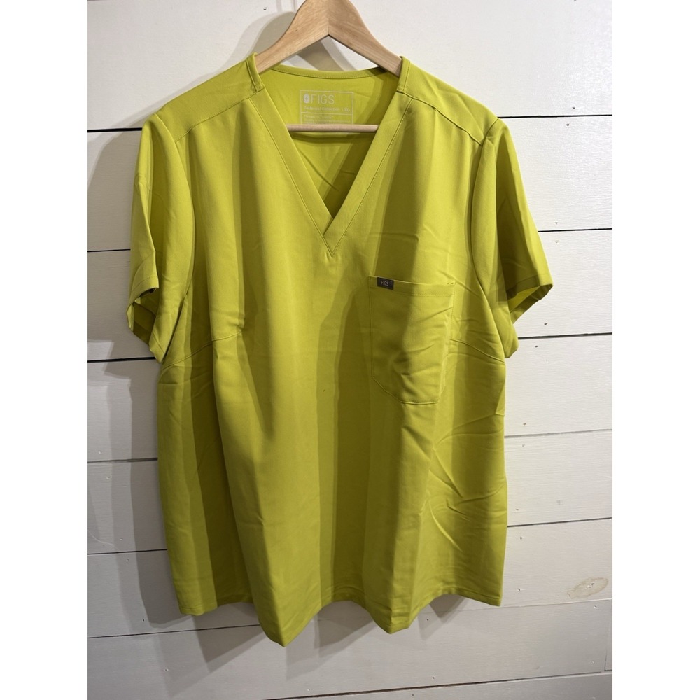 Figs Catarina Technical Collection Scrub Top Women 3XL Lime Green Medical Nurse